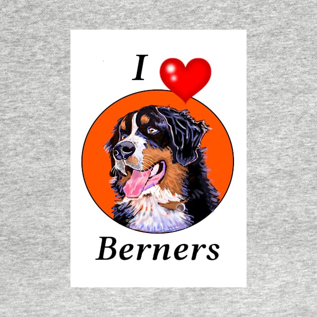 I LOVE BERNERS CARTOON ORANGE by MarniD9